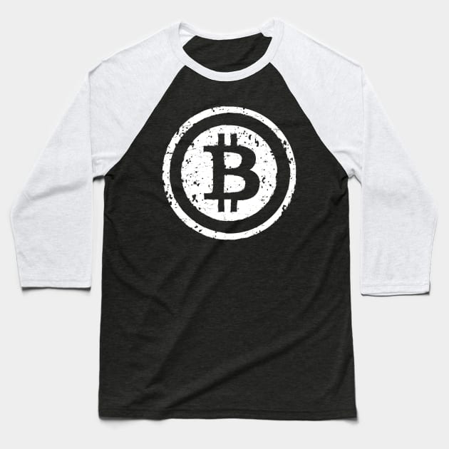 Bitcon HODL Bitcoin Vintage White Baseball T-Shirt by Bluebird Moon